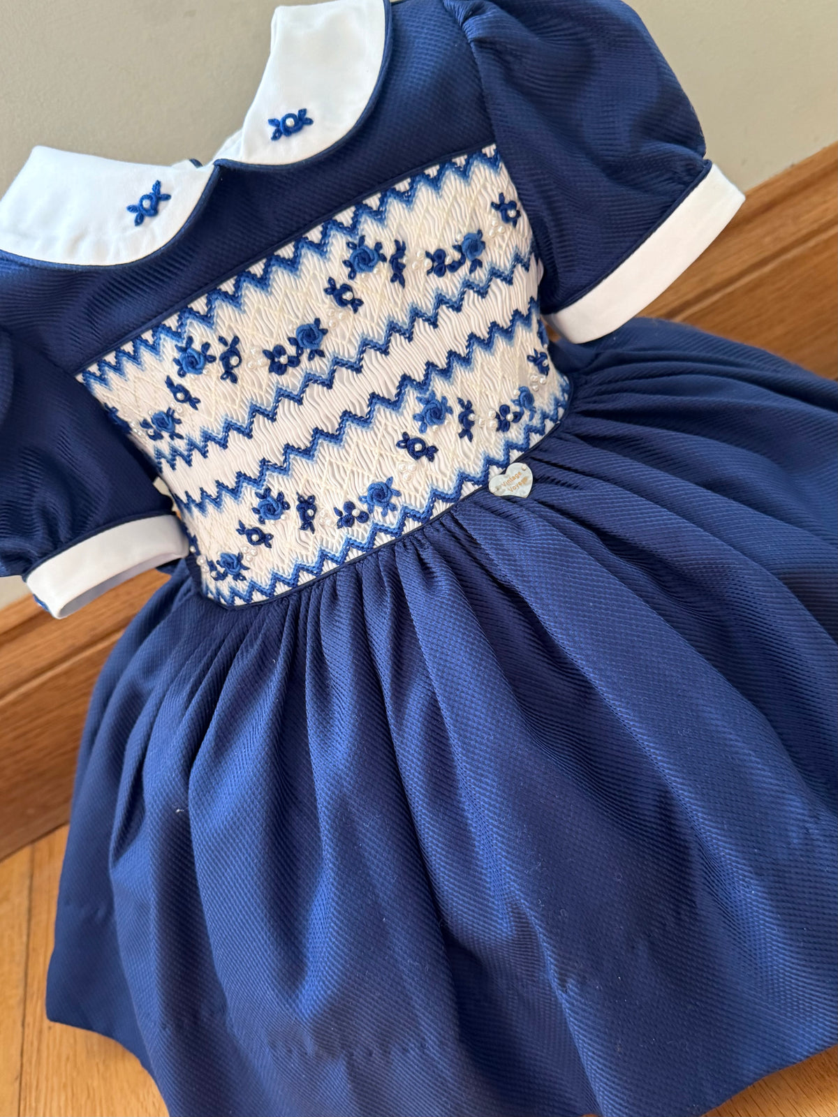 Winter wonderland Navy Smock Dress