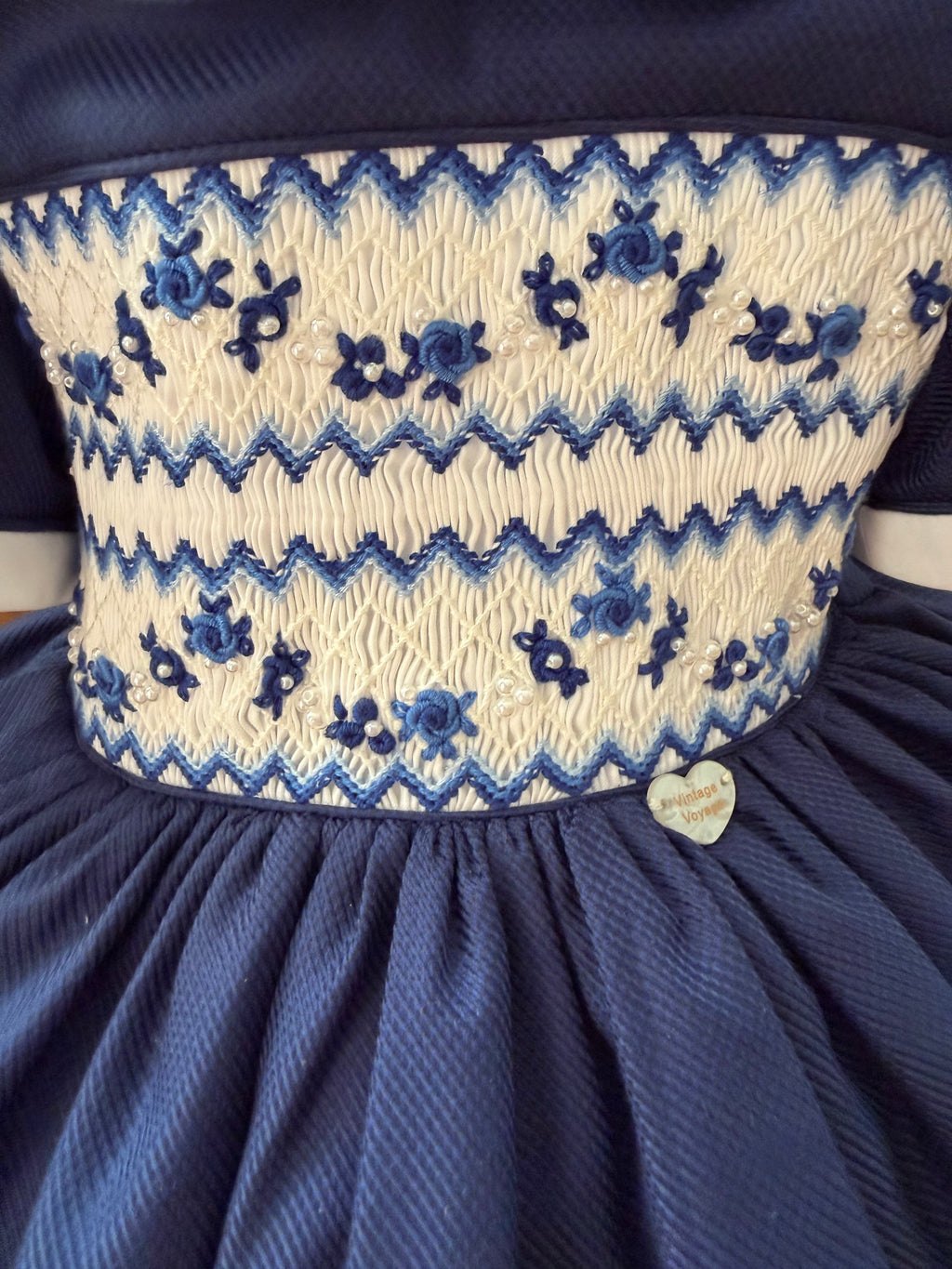 Winter wonderland Navy Smock Dress