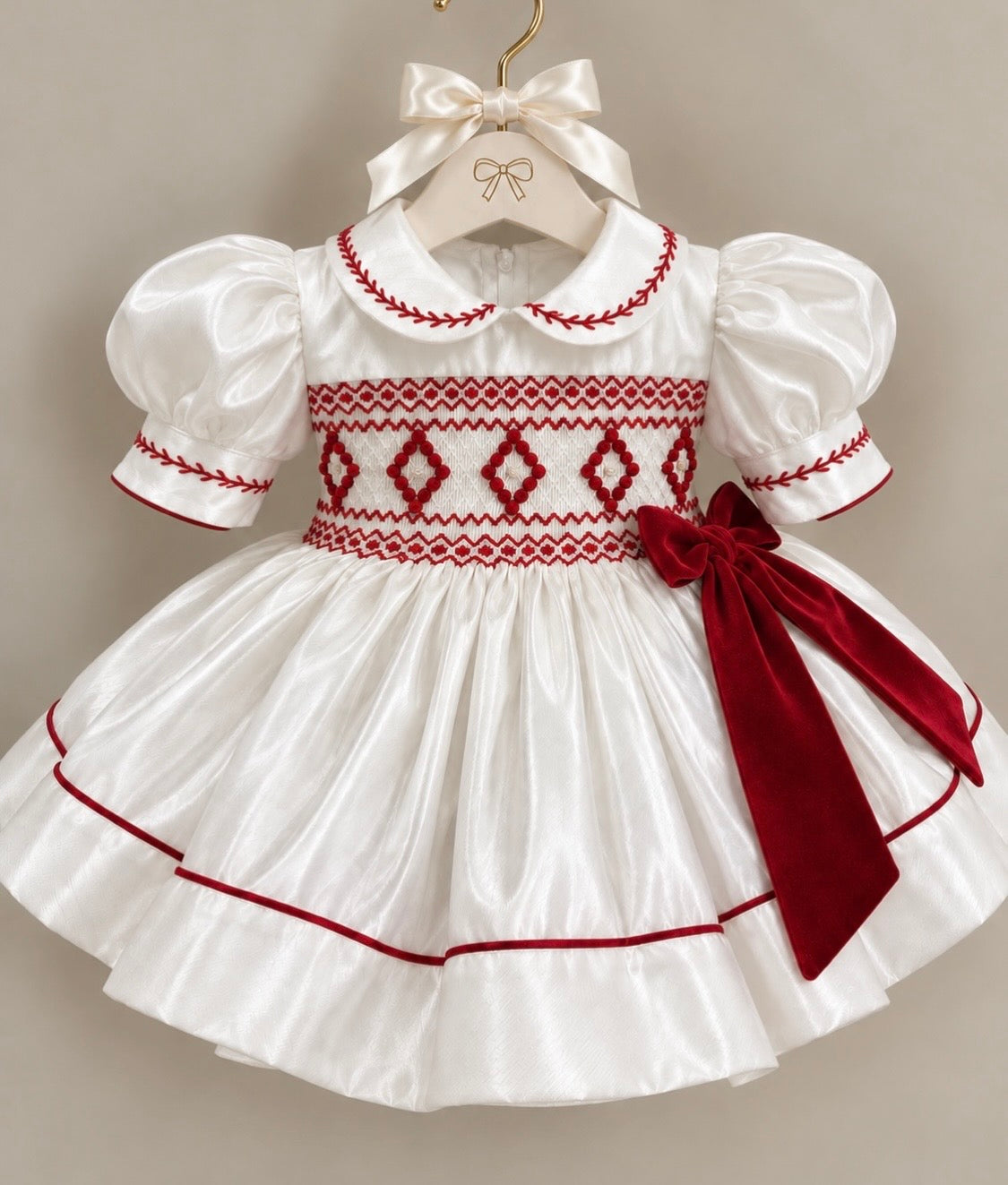 Red Christmas Smock Dress