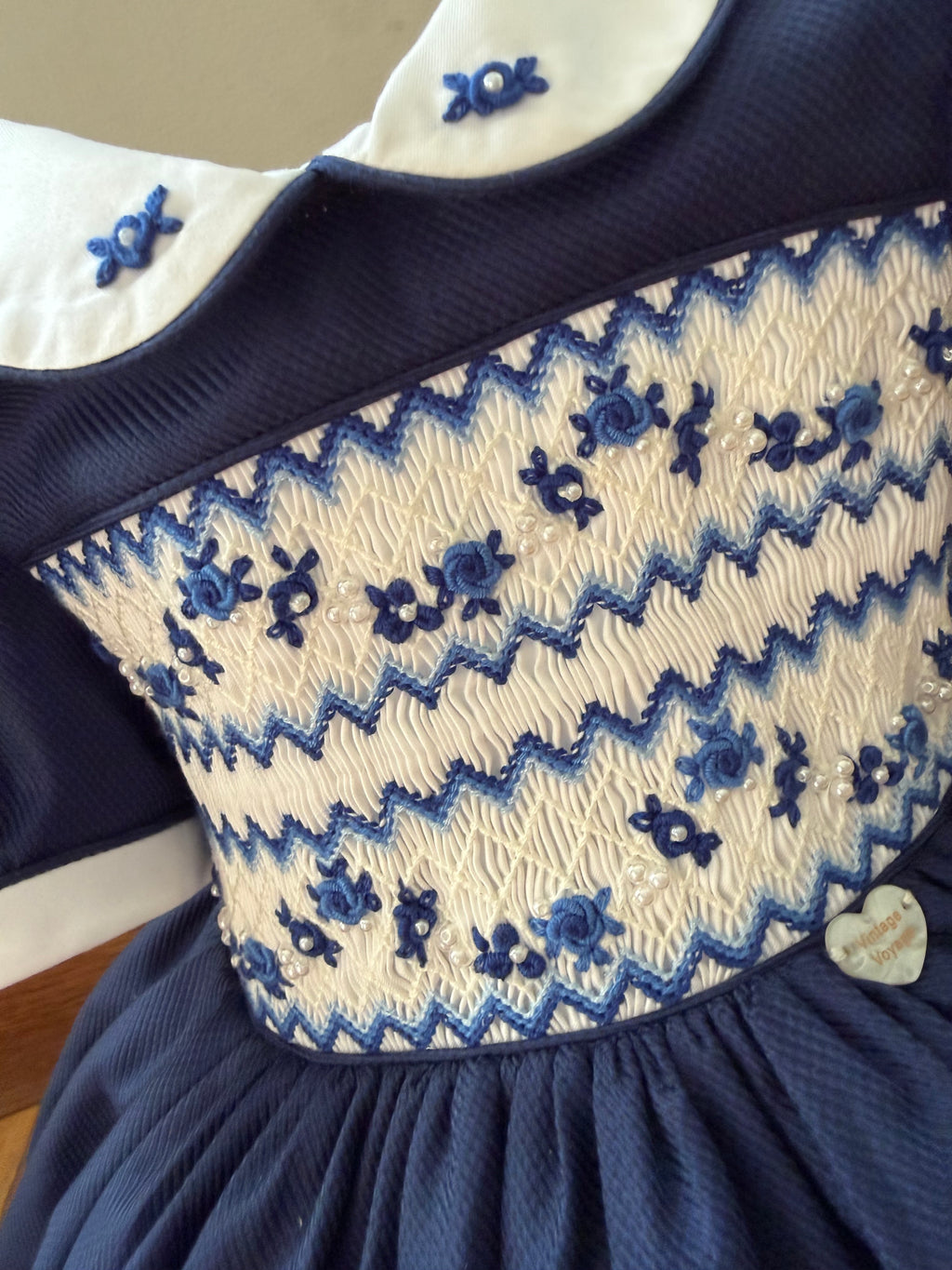 Winter wonderland Navy Smock Dress