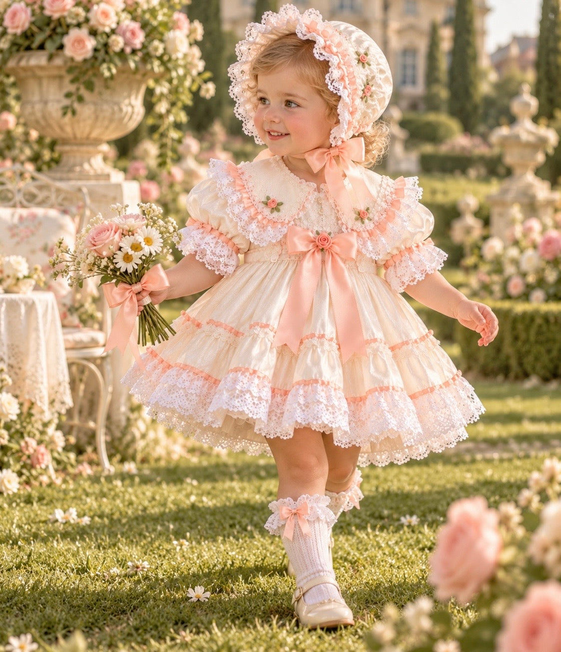 The Romantic Vintage Collection - Peaches & Cream Dress Set