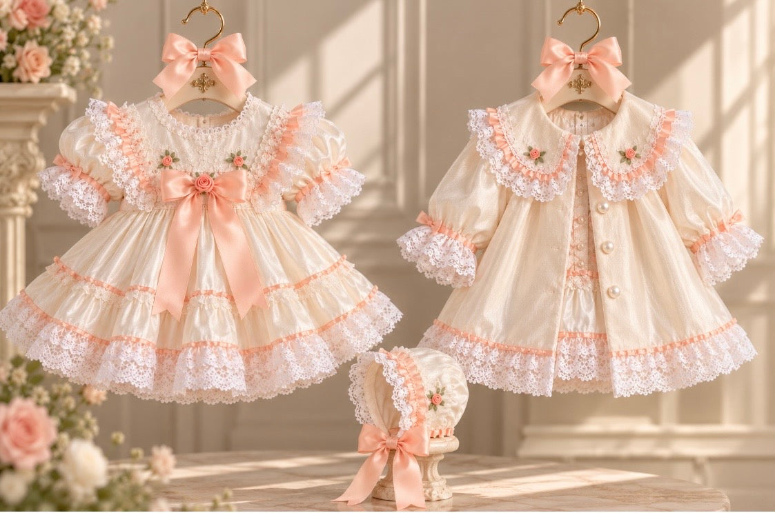 The Romantic Vintage Collection - Peaches & Cream Dress Set