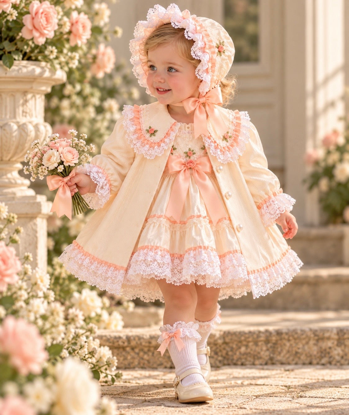 The Romantic Vintage Collection - Peaches & Cream Dress Set